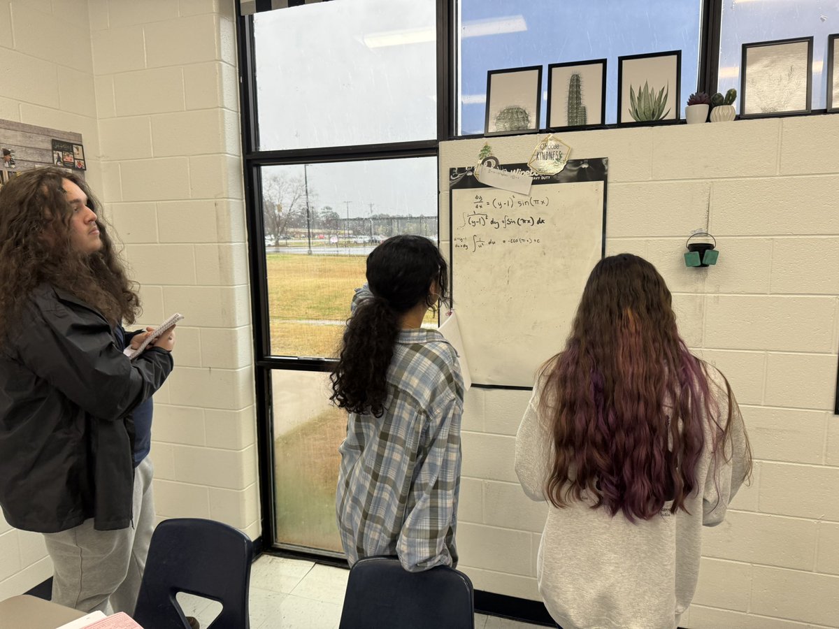 When students in AP Calculus are laser-focused on solving problems as they used their knowledge of derivatives and separation of variables. Stay focused seniors!! Whew!😅 “One day off feels like 2 weeks worth of missed work!”😫😂😂😂 Math Madness in March!!!🔥🔥#grouppractice