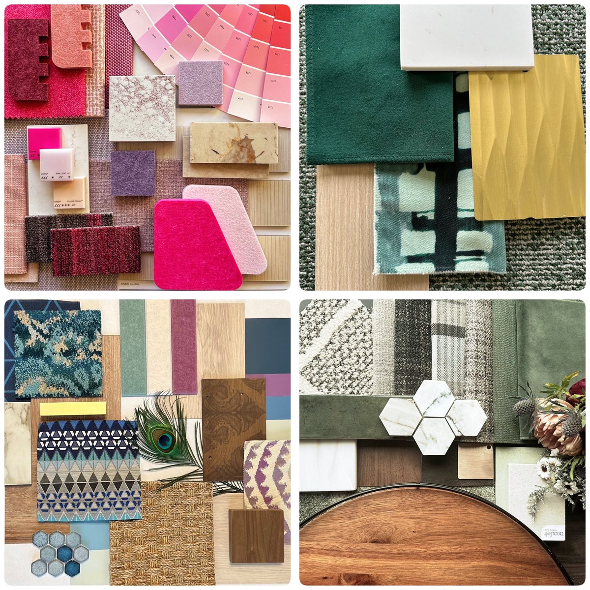 BhdgInc's tweet photo. Inspired by the beauty of spring, these curated finish palettes from our NCIDQ Certified Interior Designers embrace the fresh, vibrant energy of the season. From soft pastels to bold pops of color, each combination is designed to bring a breath of fresh air. 
#interiordesign https://t.co/njqpswqELV