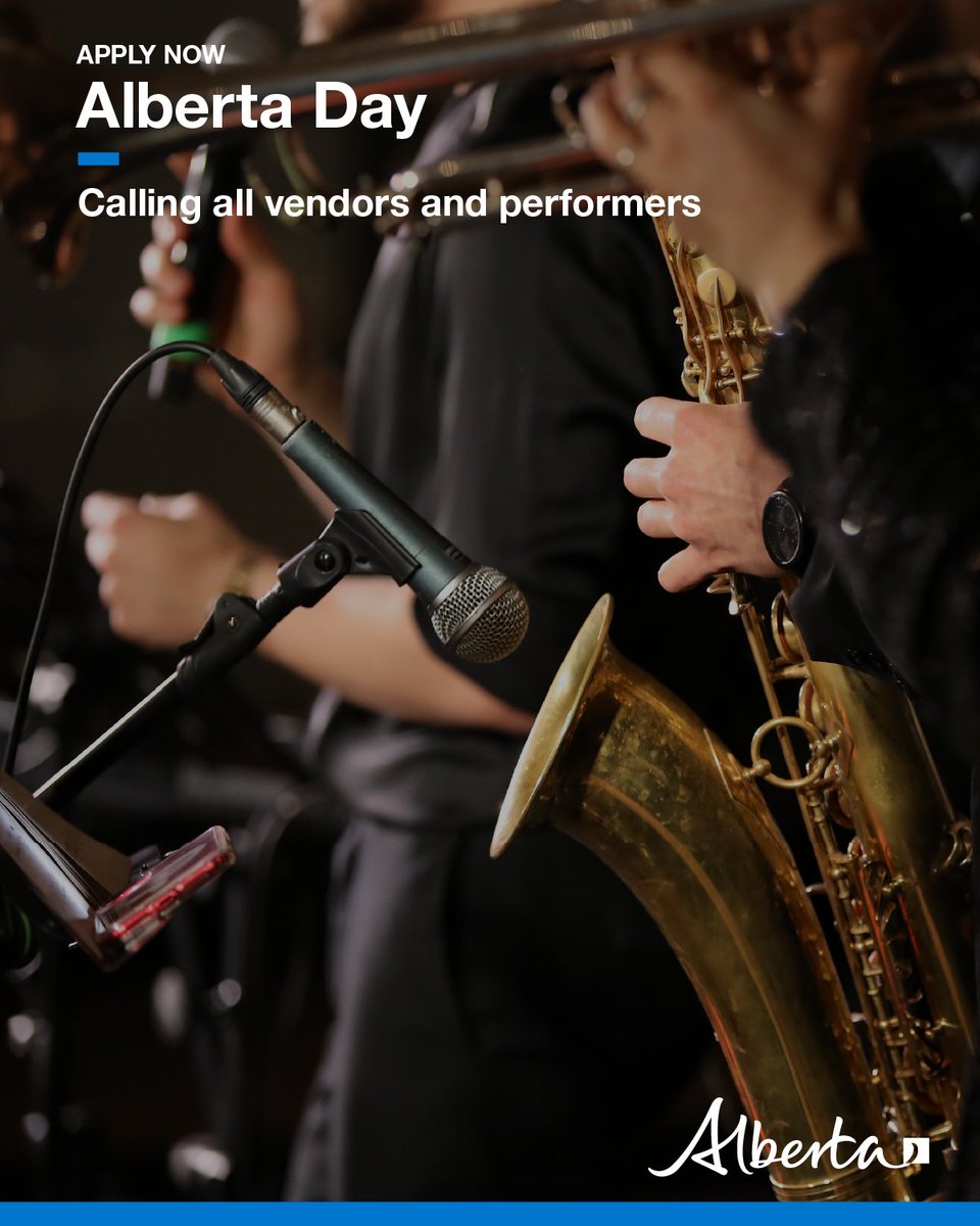 Calling all musicians, performers, market vendors and food trucks!

Preparations are already underway for Alberta Day 2025 on August 31, and we want to give you the chance to participate in our events in Edmonton and Calgary. Learn more: alberta.ca/alberta-day