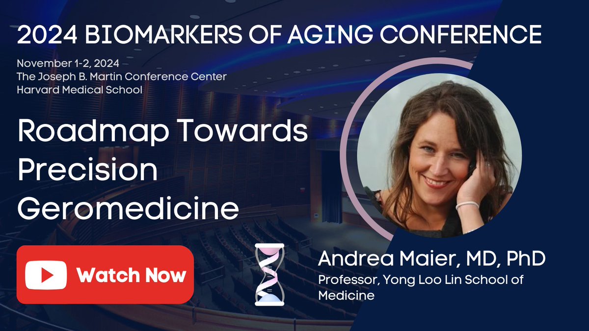 Biomarkers of Aging Consortium (@agingbiomarkers) on Twitter photo What will it take to bring precision geromedicine into mainstream healthcare?
This week, weāre featuring Prof. Andrea B. Maier (<a href="/AndreaBMaier/">Andrea Maier</a>), who outlines a roadmap for precision geromedicine during her talk at our 2024 Conference.
Andrea offers insights into the progress What will it take to bring precision geromedicine into mainstream healthcare?
This week, weāre featuring Prof. Andrea B. Maier (<a href="/AndreaBMaier/">Andrea Maier</a>), who outlines a roadmap for precision geromedicine during her talk at our 2024 Conference.
Andrea offers insights into the progress