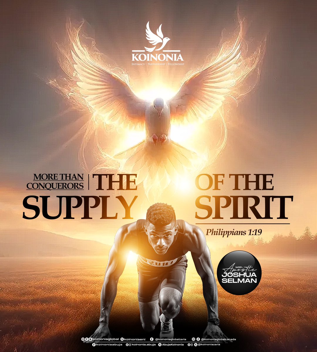 koinoniaeni's tweet photo. Dear Beloved, kindly click on the link below to download the audio message of “MORE THAN CONQUERORS (PART TWO) - (THE SUPPLY OF THE SPIRIT)” WITH APOSTLE JOSHUA SELMAN.

https://t.co/ESOG57mkx2

#ApostleJoshuaSelman
#MoreThanConquerorsPartTwo
#TheSupplyOfTheSpirit
#KoinoniaCanada
#KoinoniaAbuja
KoinoniaZaria
#KoinoniaGlobal