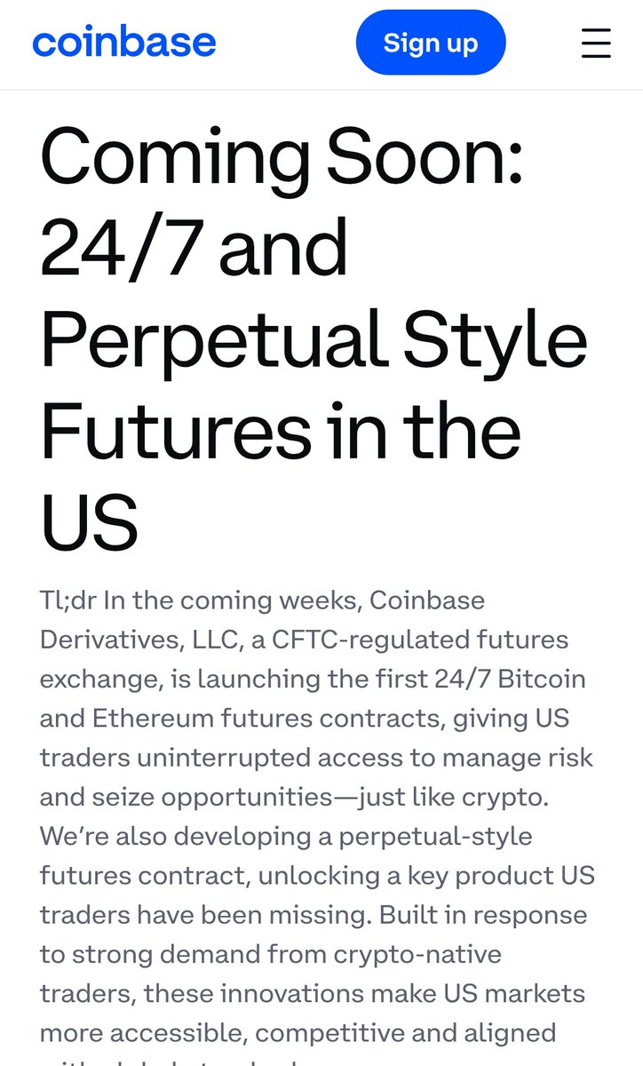 🔵 - MTC - "Coinbase lancia contratti futures per Bitcoin ed Ethereum: trading 24/7 per i trader americani"