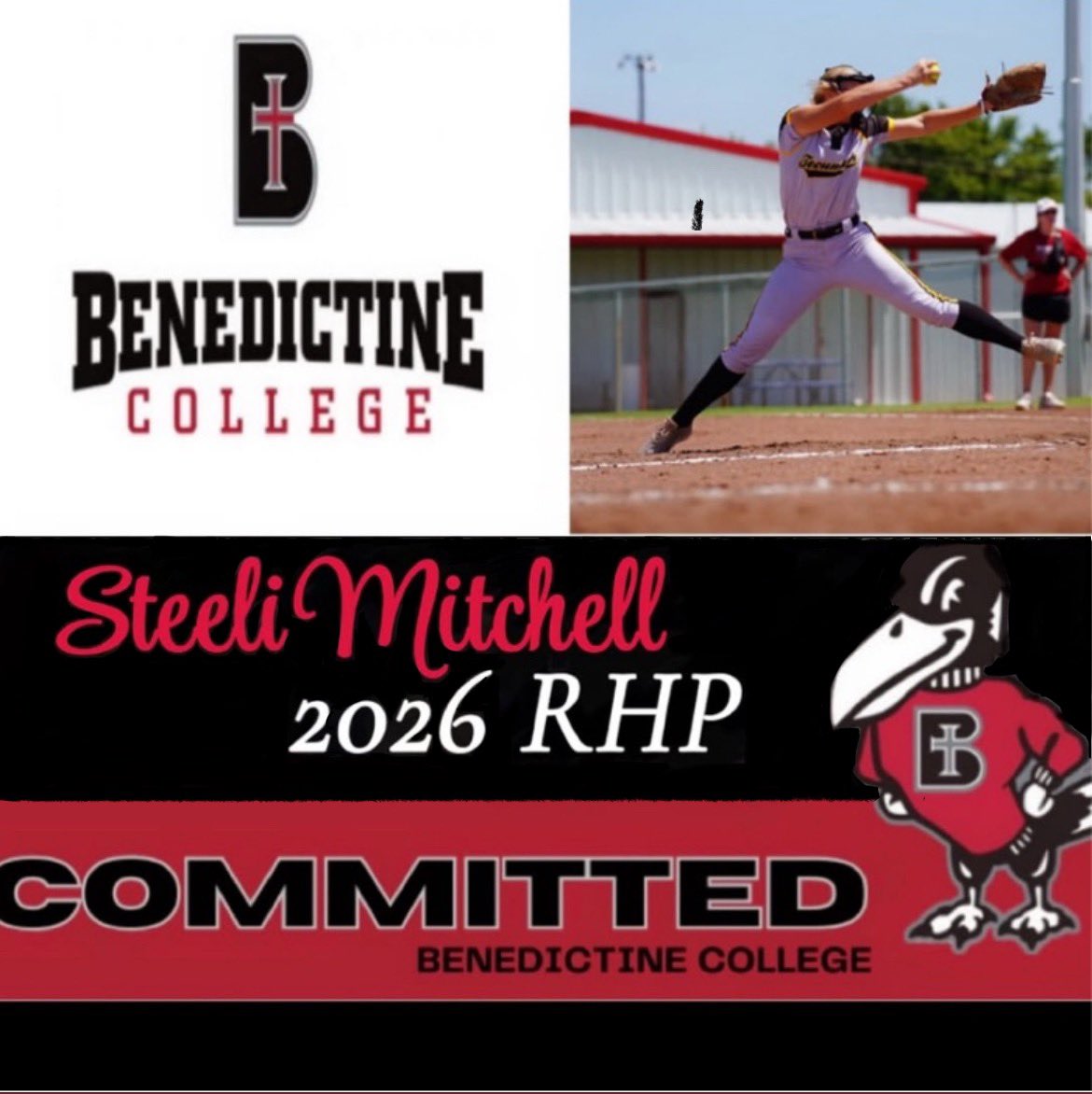 Steeli Mitchell (@ste_b_mitchell) on Twitter photo Happy to announce my verbal commitment to Benedictine College! π¦ββ¬β£οΈ #committed <a href="/Raven_Softball/">Benedictine Softball</a> <a href="/2026Epic/">Epic National 18U (Burnett /Smith)</a> Happy to announce my verbal commitment to Benedictine College! π¦ββ¬β£οΈ #committed <a href="/Raven_Softball/">Benedictine Softball</a> <a href="/2026Epic/">Epic National 18U (Burnett /Smith)</a>