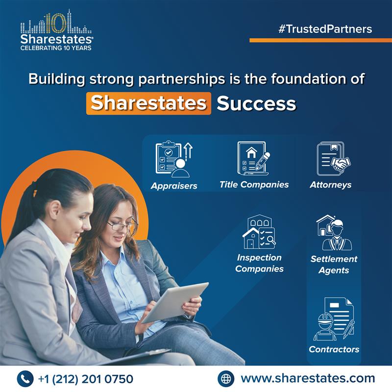 At Sharestates, we believe that strong partnerships build successful real estate ventures Whether you’re an investor, borrower, or industry professional, let’s work together to create real estate.
Visit us at: sharestates.com
Contact us: +1 212-201-0750
#Sharestates