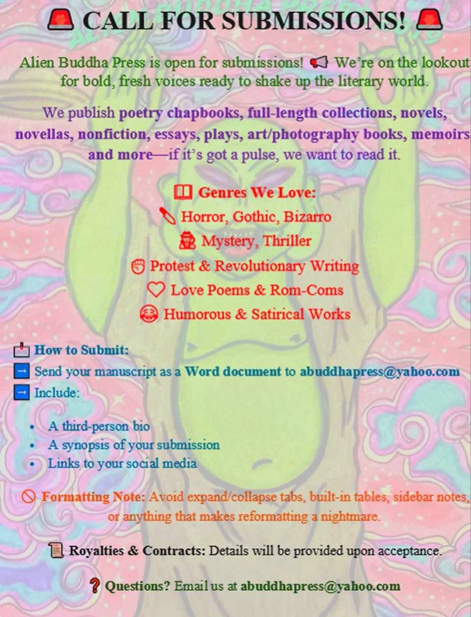 Alien Buddha Press (open for submissions) 🍉 (@thealienbuddha) on Twitter photo 