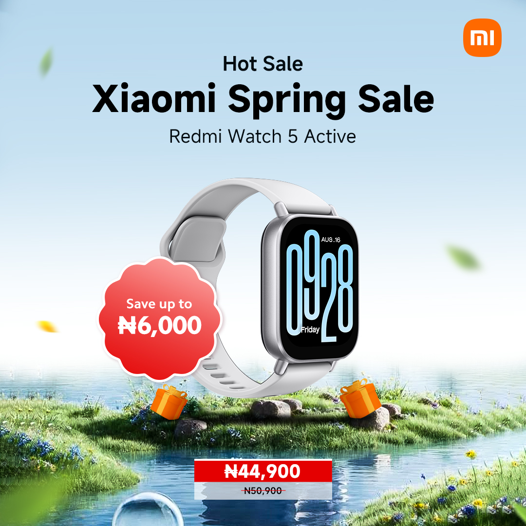 XiaomiNigeria's tweet photo. Spring savings are here, and they’re right on time! ⏰

Enjoy N21,000 OFF on the elegant Redmi Watch 5 or grab the reliable Redmi Watch 5 Active for N5,000 OFF.

Shop now at authorized Xiaomi stores! 🛍️

#XiaomiSpringSale https://t.co/nZr0pnjCGG