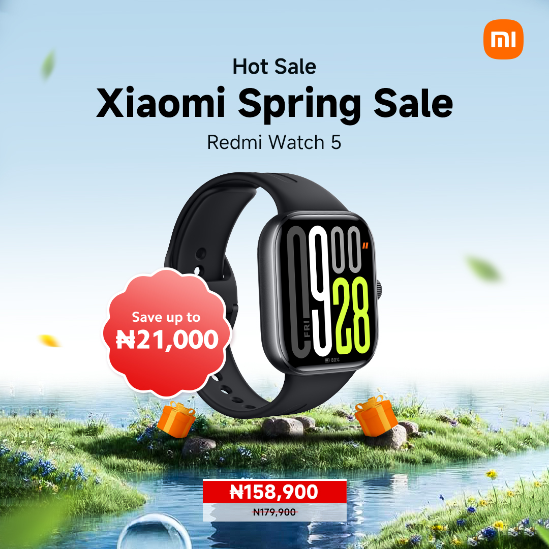 XiaomiNigeria's tweet photo. Spring savings are here, and they’re right on time! ⏰

Enjoy N21,000 OFF on the elegant Redmi Watch 5 or grab the reliable Redmi Watch 5 Active for N5,000 OFF.

Shop now at authorized Xiaomi stores! 🛍️

#XiaomiSpringSale https://t.co/nZr0pnjCGG