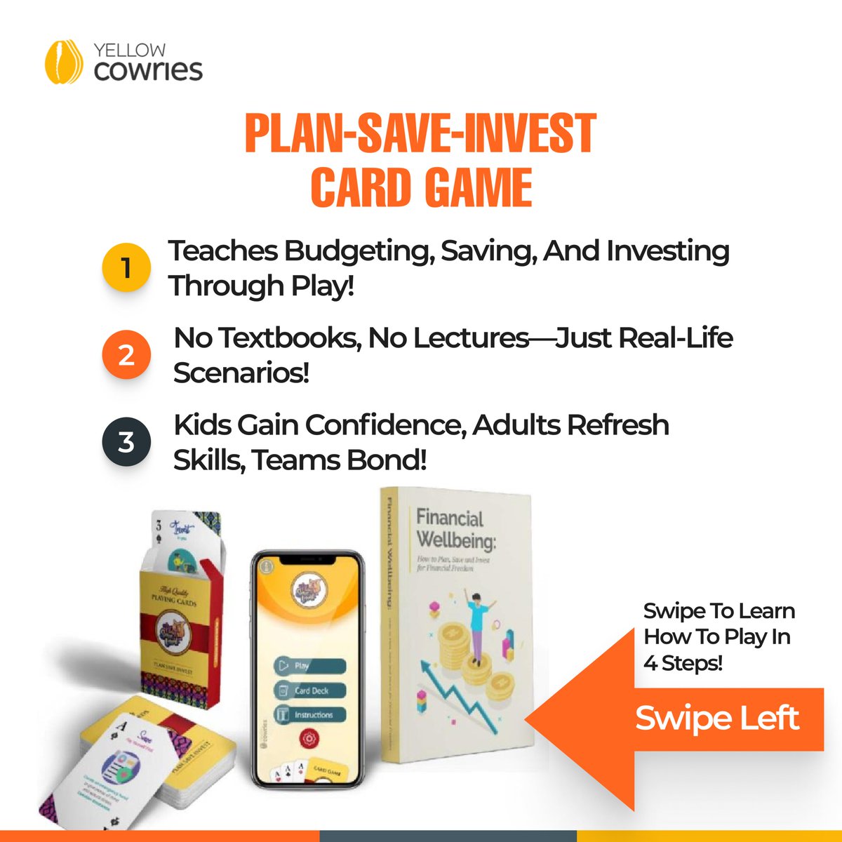 yellowcowries's tweet photo. Did you know? 

Financial literacy challenges affect millions of Nigerians, but learning CAN be fun!

Our Plan-Save-Invest card game helps kids (and adults!) build confidence through play.

Starting early = lifelong financial control! https://t.co/M5WWqYwaAA
