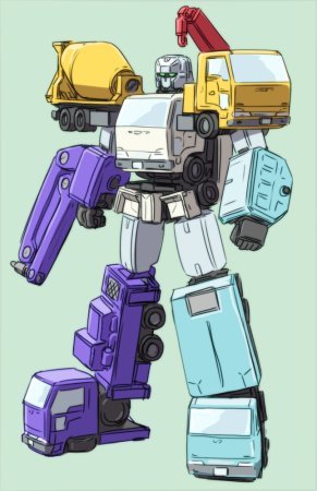 「これは昔描いた合体ロボ 各車両が少しマニアックなやつだけで集まってる 中型車がメ」|にーやんのイラスト