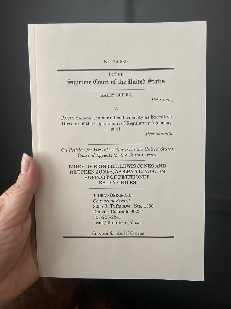 Erin4Parents's tweet photo. 🚨 BREAKING! The Supreme Court *will* hear Chiles V. Salazar — a Christian counselor’s case against unconstitutional compelled speech law HB 19-1129 which forced all licensed therapists to ONLY affirm a gender confused child in Colorado. 

I had the privilege of filing an amicus in support of this case! My own child was harmed by this egregious government overreach law. I will be in DC this fall to support. God bless @kaleychiles and @ADFLegal!
