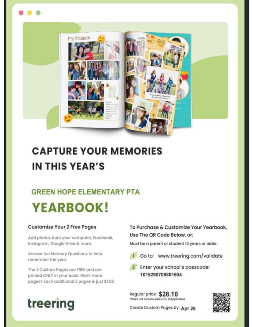 Yearbooks are on sale now. Don't forget to order yours today!