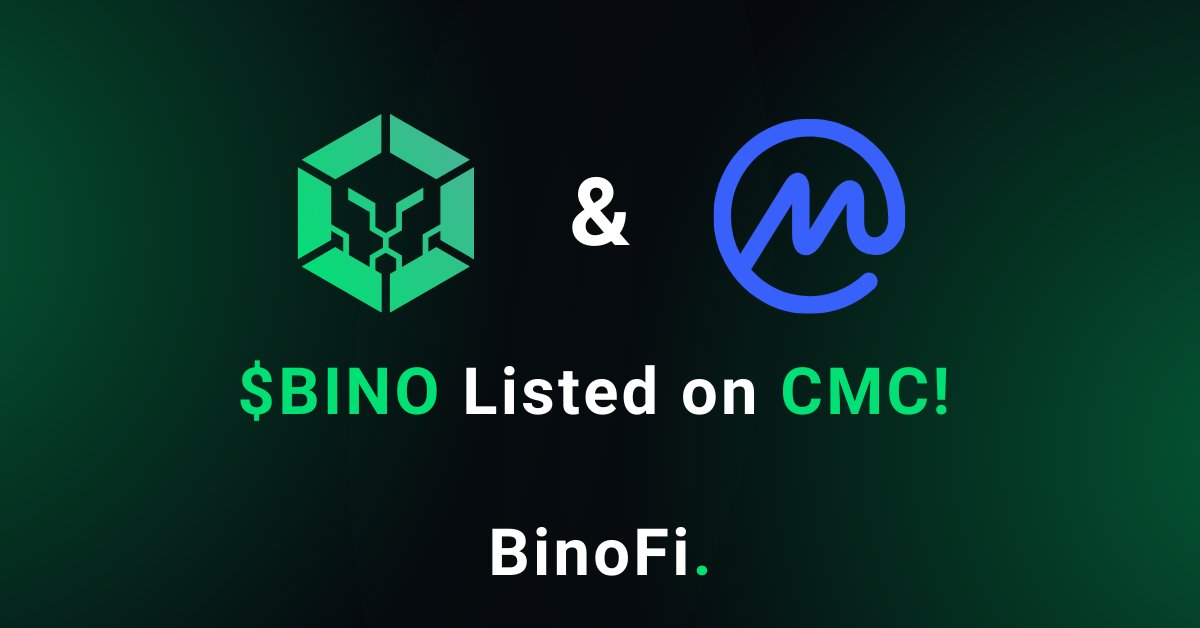 🔥 We’re Live on CoinMarketCap! 🔥

Exciting news—$BINO is now officially listed on <a href="/CoinMarketCap/">CoinMarketCap</a>! 🚀🎉

Track our price, market cap, and stay updated as we continue to grow!

📊 Check it out here: coinmarketcap.com/currencies/bin…

This is just the beginning—big things ahead! 🚀

#BinoFi