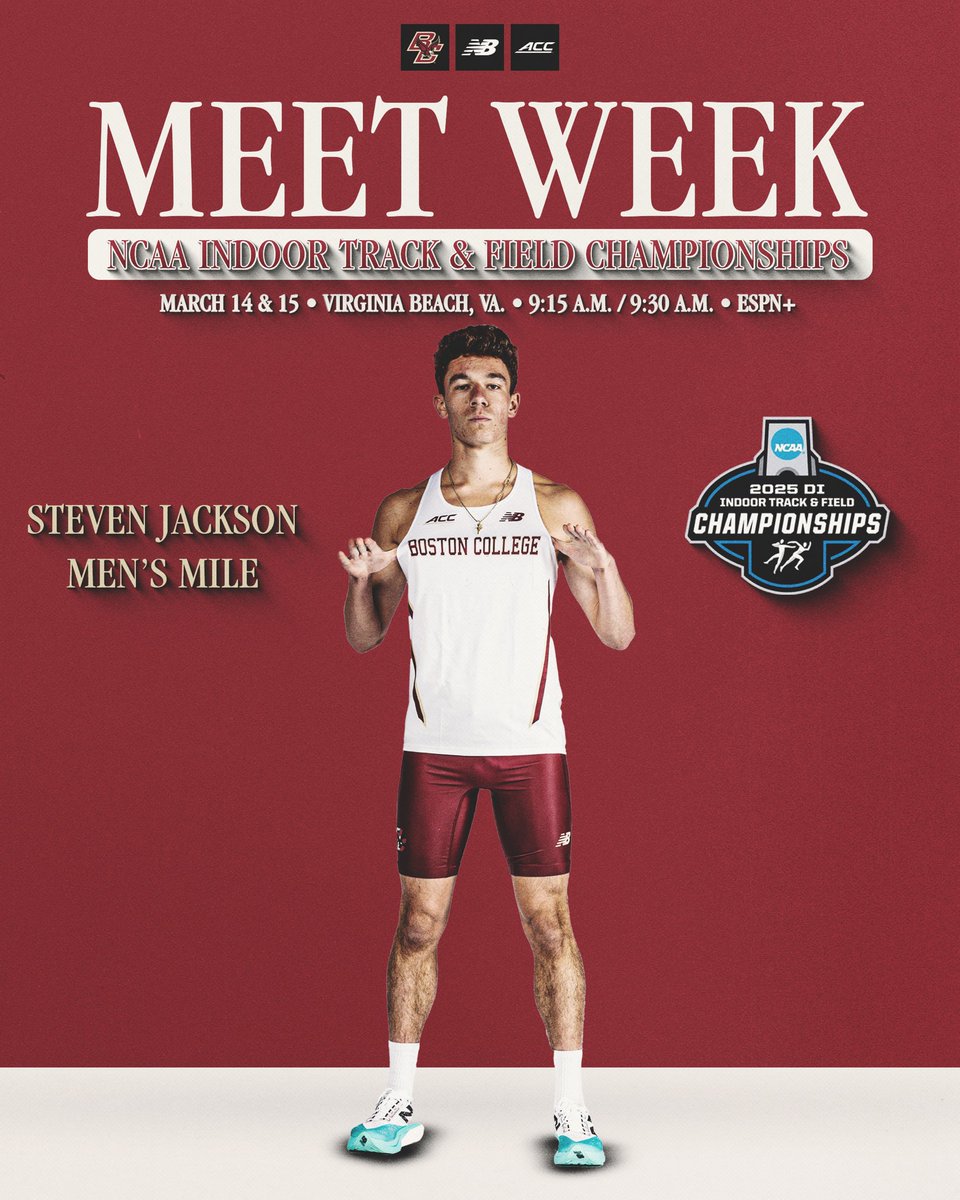 Big week ahead for SJ! 👀 🕺 

Steven Jackson will be competing in the Men’s Mile at the NCAA Indoor Track &amp; Field Championships this weekend! Steven will first compete in the Semifinals on Friday night with hopes to earn a spot in the Final on Saturday night!