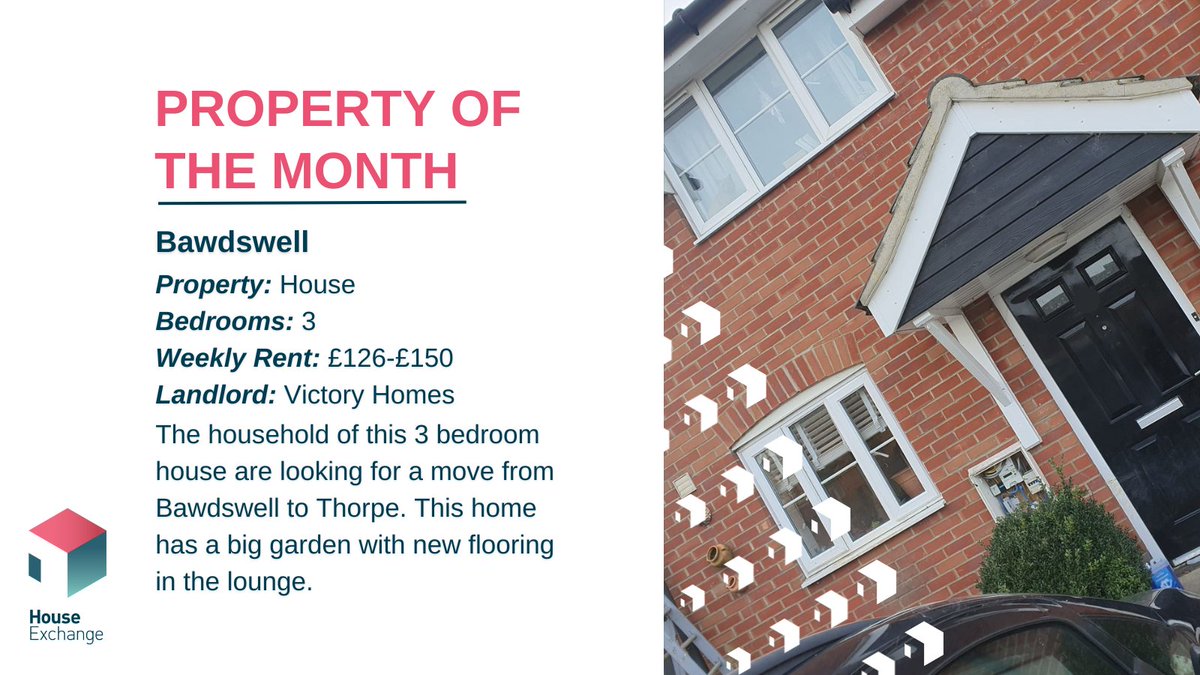 Are you looking for a three-bedroom house in #Dereham?

This home is available for a #MutualExchange! It has a large garden and new flooring has just been laid in the lounge. For more information please visit the House Exchange website below 👇

houseexchange.org.uk/property-searc…