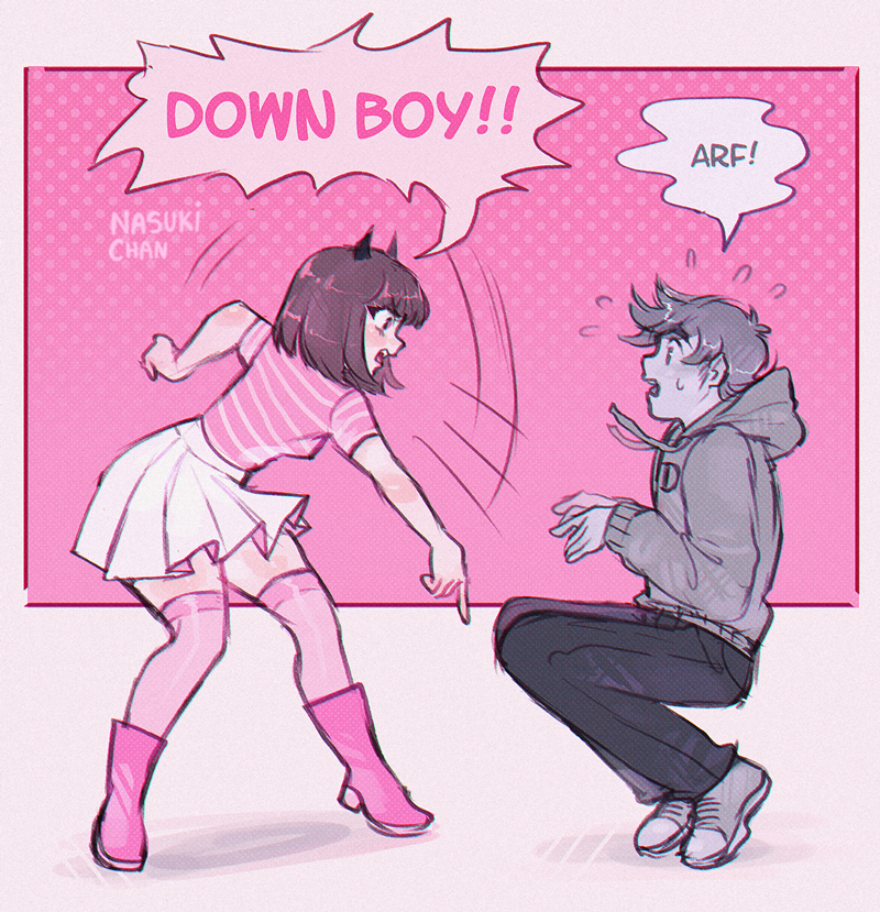 NasukiChan's tweet photo. DOWN BOY!!  
#art #oc https://t.co/rYwy1TDbqe