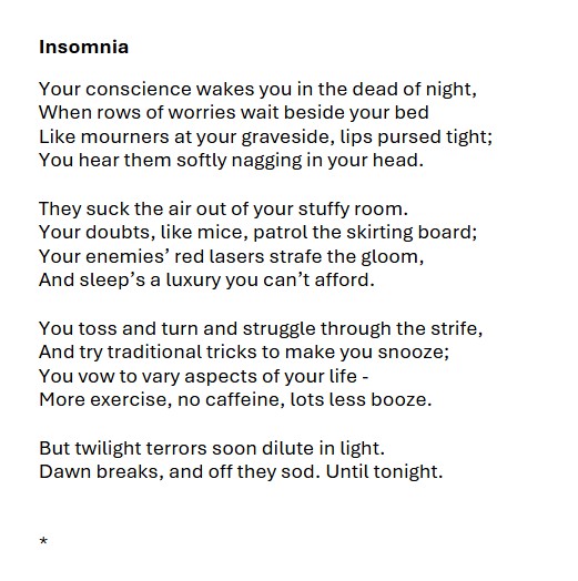 TimBarlowWrites's tweet photo. A sonnet for the sleepless... https://t.co/peIXuCLvm2
