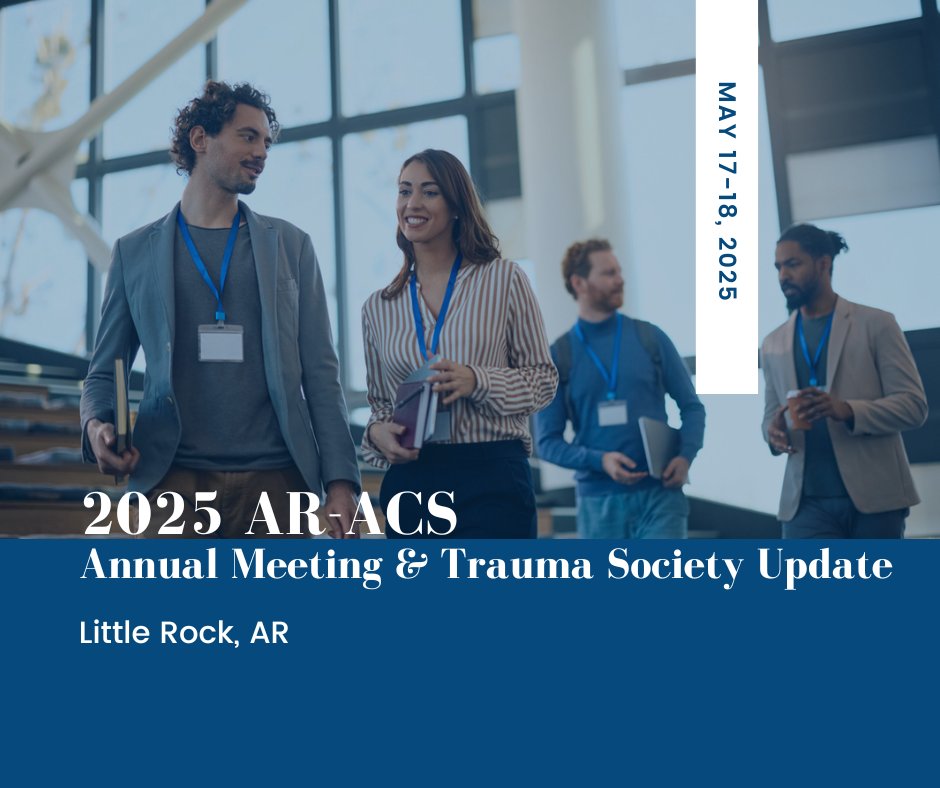 Attendee Registration Is Now Open for our 2025 Arkansas Chapter of the American College of Surgeons Annual Meeting &amp; Arkansas Trauma Society Update. Go to arkansasacs.org/attendee-regis….