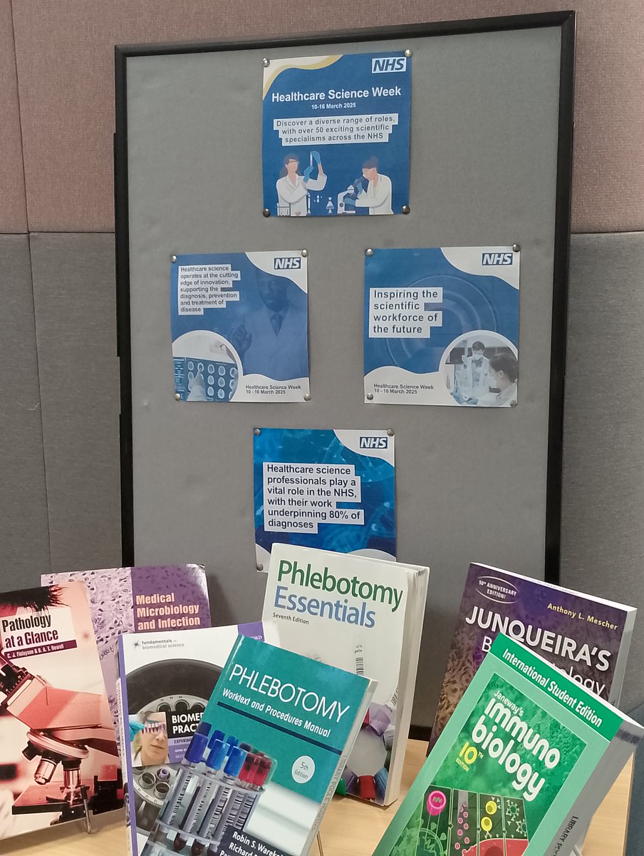 This #HCSWeek2025, let’s celebrate the vital role of healthcare science in the diagnosis, prevention, and treatment of disease.
Discover our in-library displays or visit our website to learn more nhslibraryuhd.co.uk/healthcare-sci…
<a href="/WeHCScientists/">NHS Healthcare Science</a> <a href="/NHSEngland/">NHS England</a> <a href="/UHD_NHS/">University Hospitals Dorset NHS Foundation Trust</a> <a href="/DorsetHealth/">Dorset HealthCare</a>