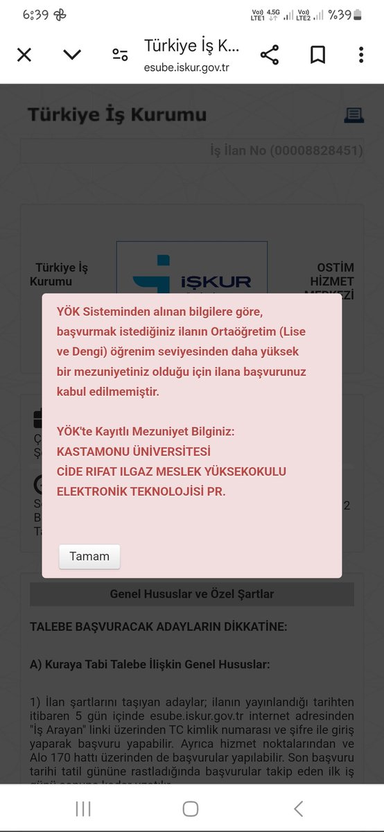 CanerYemsel35's tweet photo. Sırf 2 Sene Üniversite Okuduğum için vasıfsız eleman kısmına Düşünce Ben Teşekkürler @OGMgovtr https://t.co/q74LNsedZj