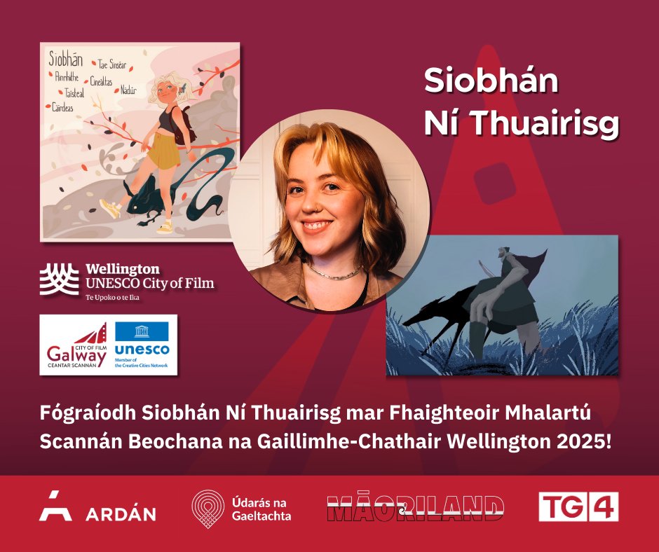 Fógraíodh Siobhán Ní Thuairisg mar Fhaighteoir Mhalartú Scannán Beochana (Film Animation Exchange) na Gaillimhe-Chathair Wellington don bhliain 2025 / Siobhán Ní Thuairisg announced as Galway-Wellington City of Film Animation Exchange Recipient for 2025! 

ardan.ie/galway-city-of…