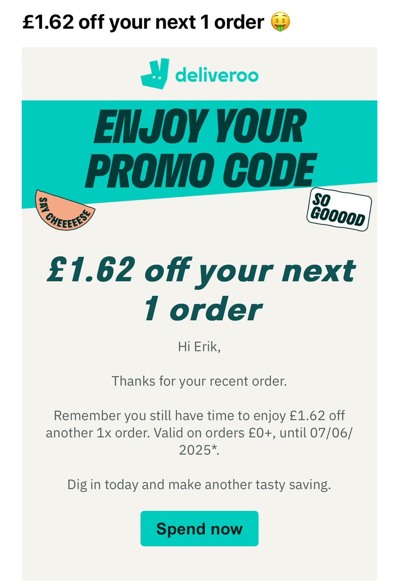 You’re too good to me <a href="/Deliveroo/">Deliveroo</a> 😂