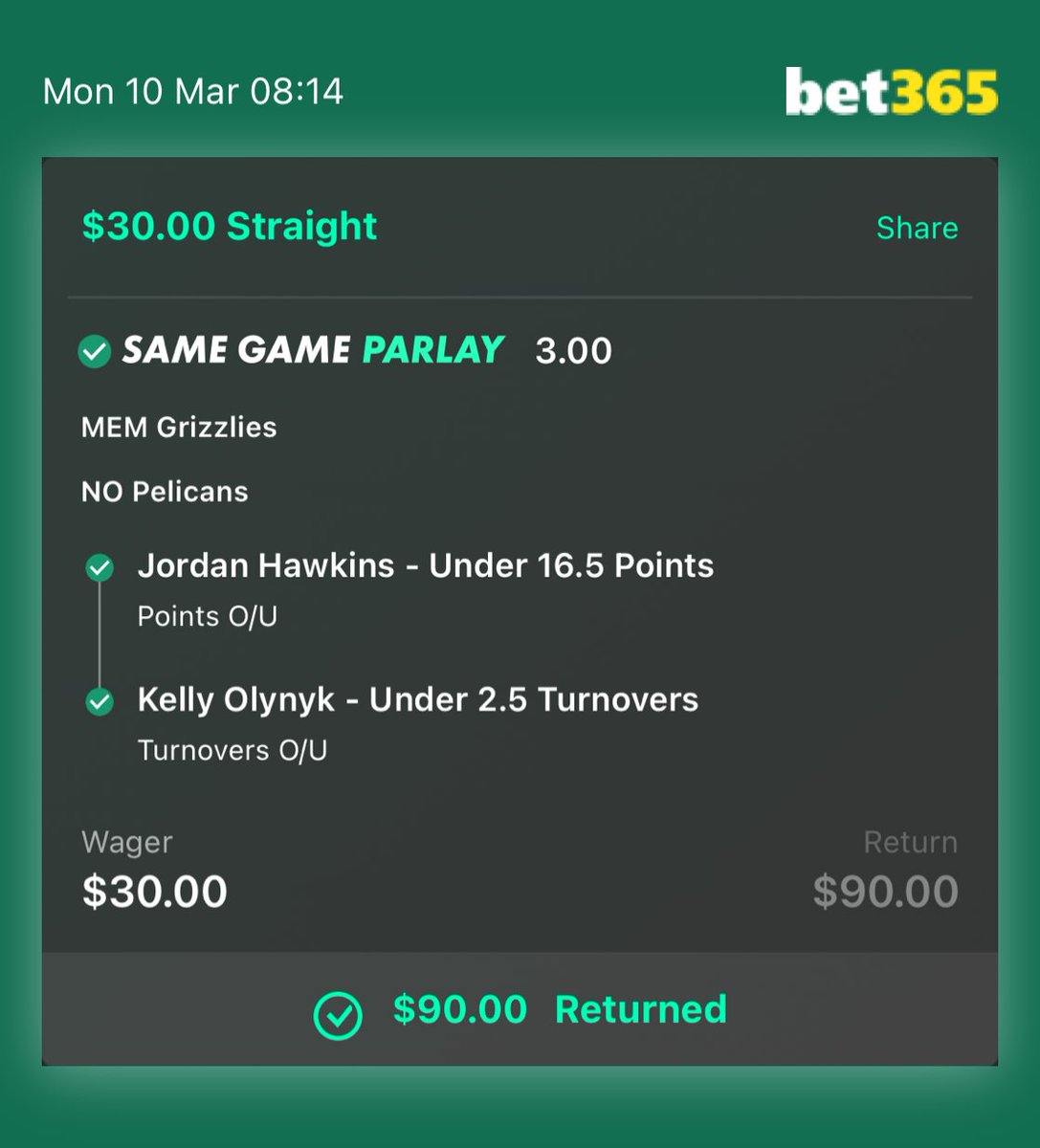 This was a sweet win for us yesterday using our parlay builder. #parlays #PlayerProps #SportsBettingX #sportspicks