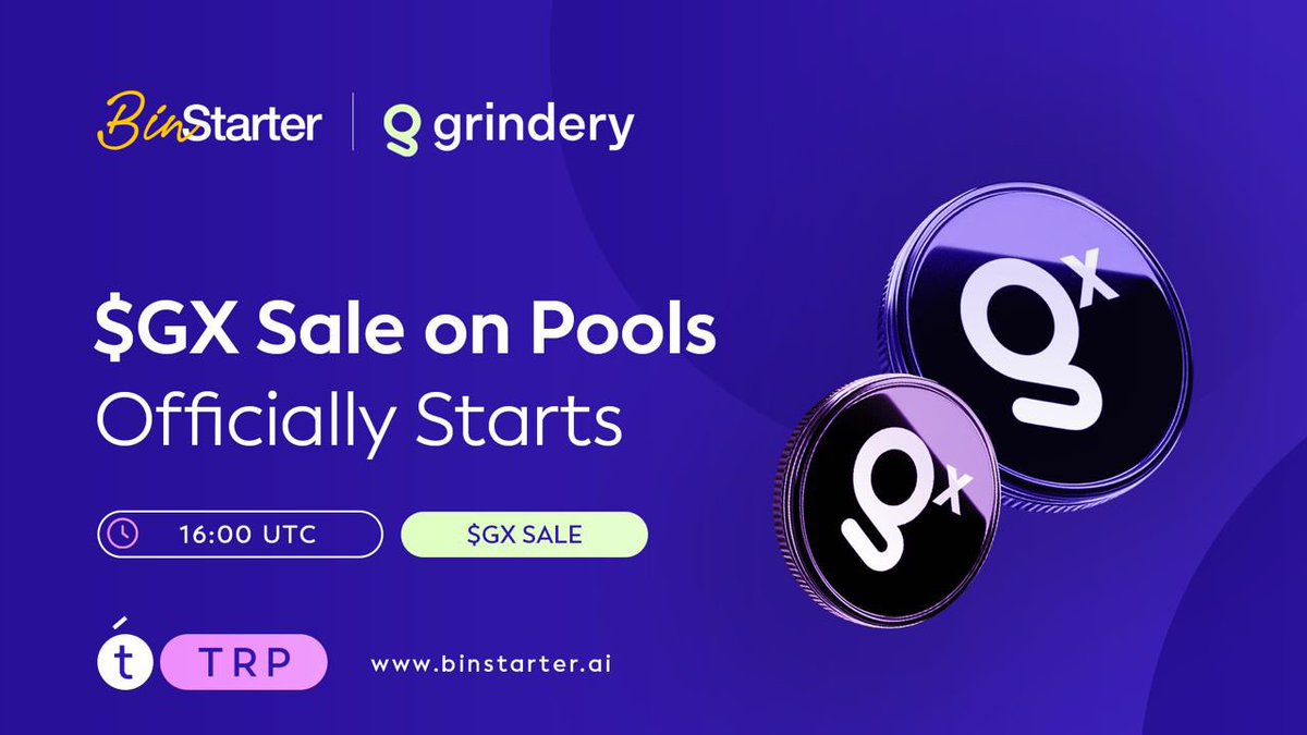 BinStarter (@binstarterio) on Twitter photo 🚀 Get Ready for the $GX IDO Spectacle! 🌟
The @Grindery_io #IDO is NOW LIVE on <a href="/BinStarterio/">BinStarter</a>! 🔥🔥🔥
✨ Holders of guaranteed allocations from Tier 1 to 8 have an exclusive 3-hour window to secure their purchase until 19:00 UTC.
Join the Web3 Revolution with Grindery’s 🚀 Get Ready for the $GX IDO Spectacle! 🌟
The @Grindery_io #IDO is NOW LIVE on <a href="/BinStarterio/">BinStarter</a>! 🔥🔥🔥
✨ Holders of guaranteed allocations from Tier 1 to 8 have an exclusive 3-hour window to secure their purchase until 19:00 UTC.
Join the Web3 Revolution with Grindery’s