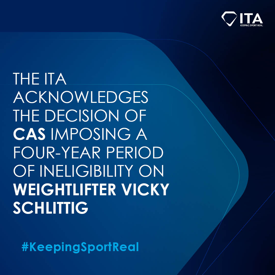 IntTestAgency's tweet photo. The CAS ADD confirmed that weightlifter Vicky Schlittig (GER) committed an anti-doping rule violation (ADRV) for the presence of a prohibited substance and has sanctioned her with 4 years of ineligibility and a disqualification of competitive results.

▶️https://t.co/18ZMd9KDez https://t.co/eyvvsFqMIZ
