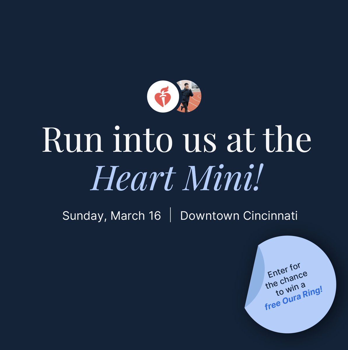 Come find our team's table at the Heart Mini to snack on some almonds and learn more about CardioFlux Membership. 

All Heart Mini participants are eligible for an exclusive 15% off of new Memberships and will be automatically entered into a drawing for a free Oura ring!