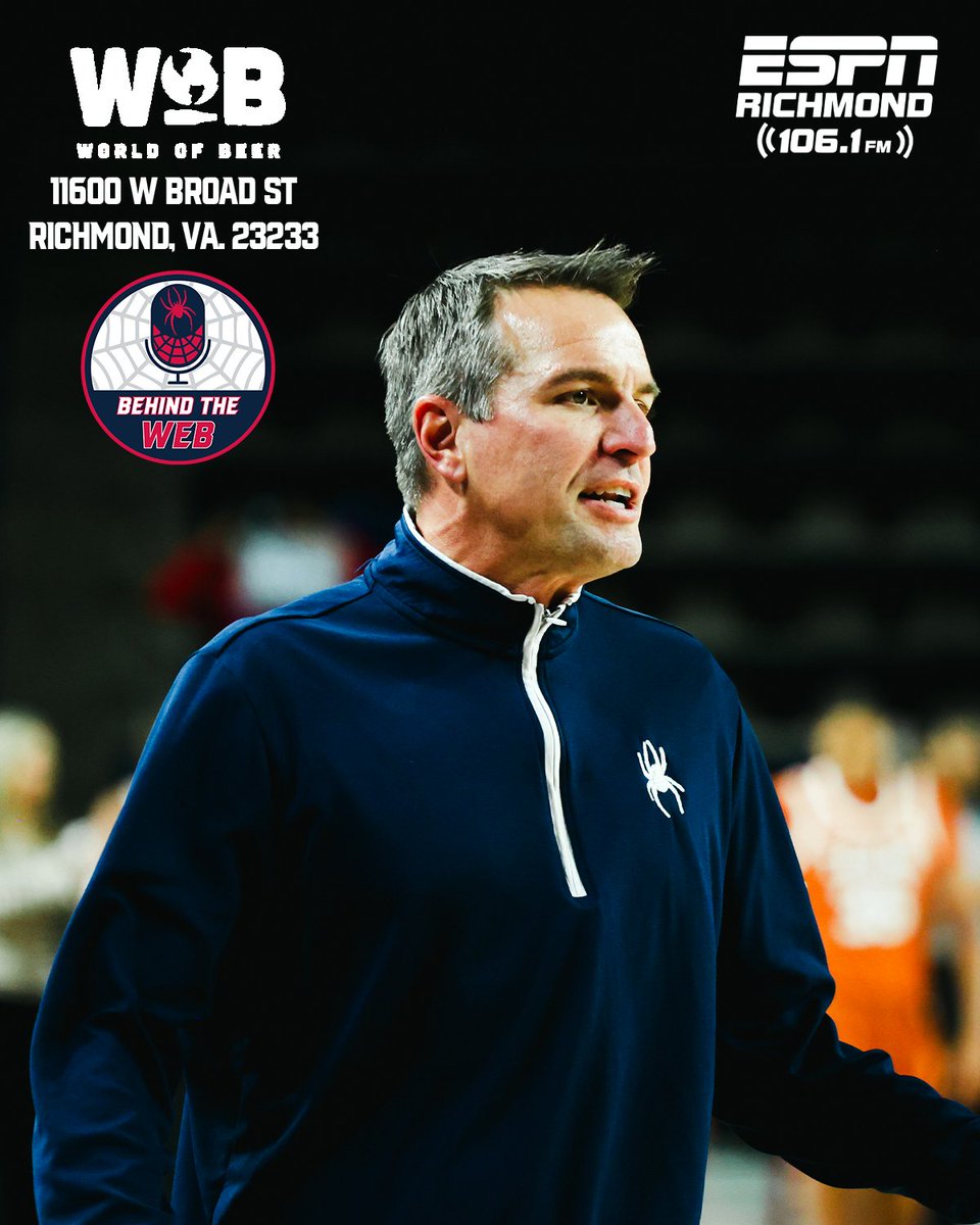 Richmond Women’s Basketball (@spiderwbball) on Twitter photo Join Bob Black and Coach Roussell tonight at 6 p.m. at World of Beer - Short Pump for Behind the Web!
You can also listen live on <a href="/ESPNRichmond/">ESPN 106.1 FM</a>.
<a href="/SpiderAthletics/">Richmond Athletics</a> // #OneRichmond Join Bob Black and Coach Roussell tonight at 6 p.m. at World of Beer - Short Pump for Behind the Web!
You can also listen live on <a href="/ESPNRichmond/">ESPN 106.1 FM</a>.
<a href="/SpiderAthletics/">Richmond Athletics</a> // #OneRichmond