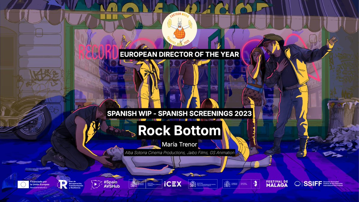 Spanish Screenings (@spscreenings) on Twitter photo ES | 🏆️ María Trenor ha sido galardonada con el premio de directora europea del año en el Cartoon Movie Tributes 2025 por la película 'Rock Bottom' producido por <a href="/AlbaSotorra/">Alba Sotorra</a>, <a href="/JaiboFilms/">Jaibo Films</a> y GS Animation. ¡Enhorabuena! ES | 🏆️ María Trenor ha sido galardonada con el premio de directora europea del año en el Cartoon Movie Tributes 2025 por la película 'Rock Bottom' producido por <a href="/AlbaSotorra/">Alba Sotorra</a>, <a href="/JaiboFilms/">Jaibo Films</a> y GS Animation. ¡Enhorabuena!