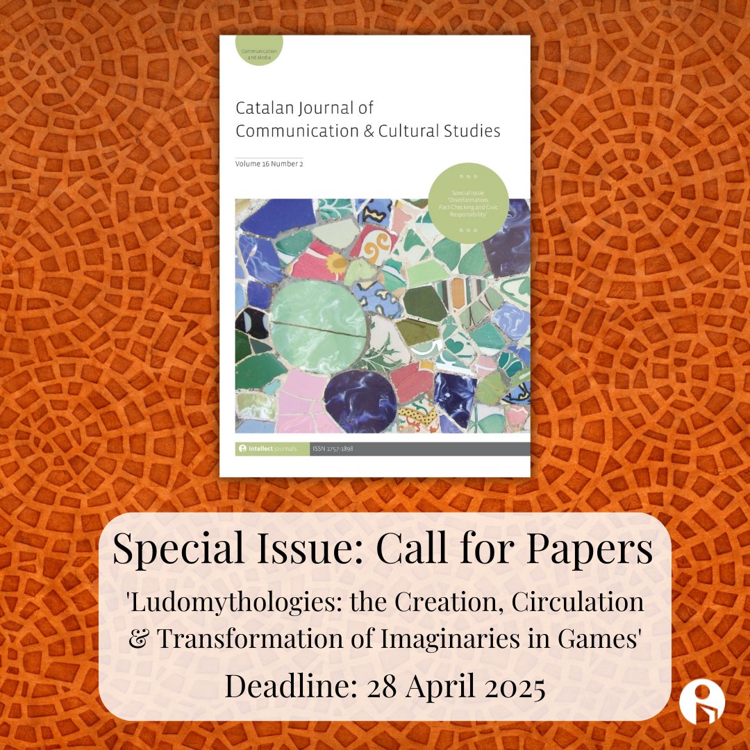 Catalan Journal of Communication &amp; Cultural Studies Call for Papers Special Issue: 'Ludomythologies: the Creation, Circulation &amp; Transformation of Imaginaries in Games'  Deadline: 28 April 2025  For more details click here 👉intellectbooks.com/catalan-journa… 
<a href="/catalanjournal/">Catalan Journal of Comm & Cultural Studies</a>