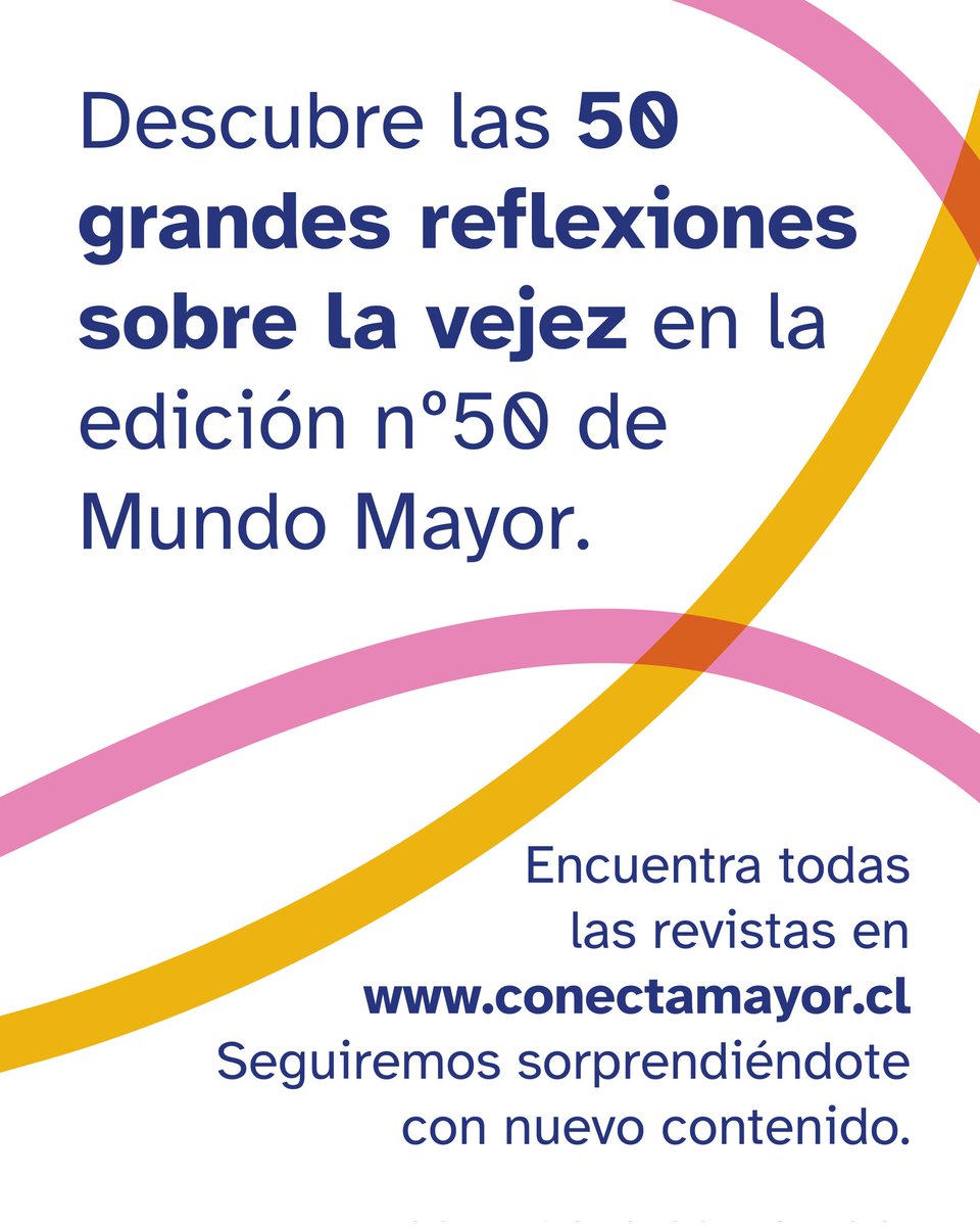 50 EDICIONES CELEBRANDO A LAS #PERSONASMAYORES

📰 En esta edición especial de Mundo Mayor destacamos las voces que han inspirado nuestras páginas: líderes mayores que reflexionan sobre la vida, el envejecimiento y el país.

📌👉 Lee esta edición acá: conectamayor.cl/proyectos/mund…