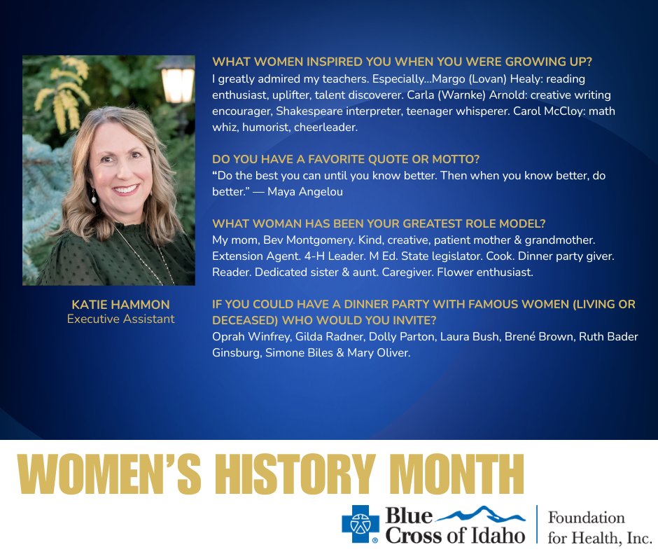 March is Women's History Month. To celebrate, each team member is sharing about the women who have inspired, motivated, and impacted their lives. #WomensHistoryMonth #womeninhistory