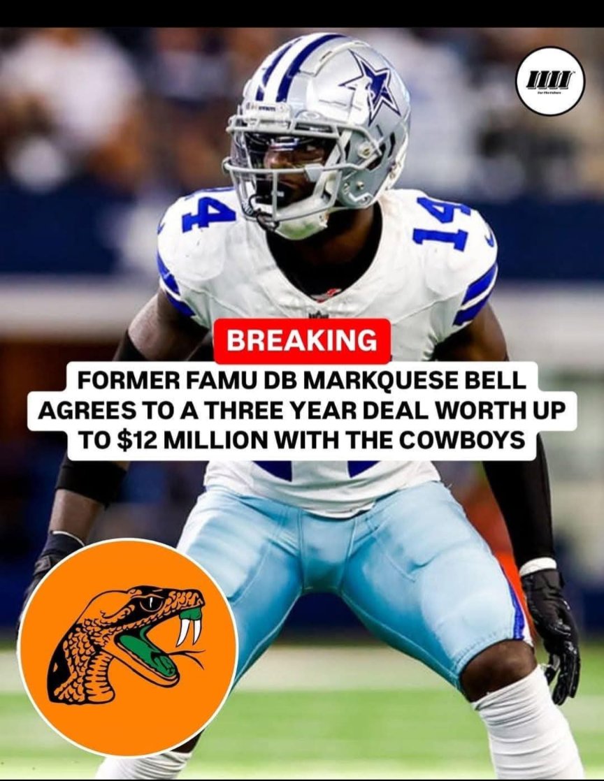 FAMU&gt; UDFA&gt;COWBOYS&gt;12 MILLION🐍🐍🐍...You don't need to transfer from an HBCU to play in the NFL...IDC WHAT THEY SAY.....AND you don't need to get " drafted"...UDFA is perfectly fine JUST MAKE SURE YOU PRODUCE AND MAKE A ROSTER