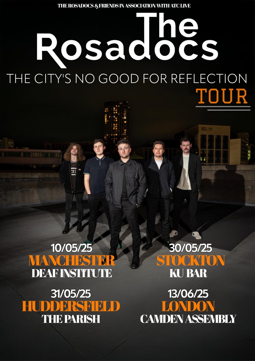 JUST ANNOUNCED
<a href="/TherosadocsUK/">The Rosadocs</a> are a four piece Indie/Rock n Roll band based in the Sheffield and will be coming to the deaf institute on the 10th May
Tickets are on sale Friday at 9am