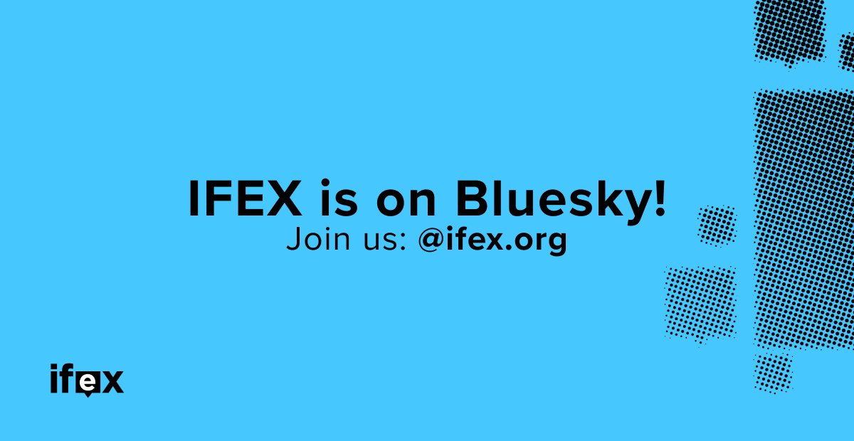 IFEX's tweet image. 📢 IFEX is now on Bluesky! Follow us for the latest updates on the network's efforts to promote and defend freedom of expression and information.
👉 Find us here: bsky.app/profile/ifex.o…