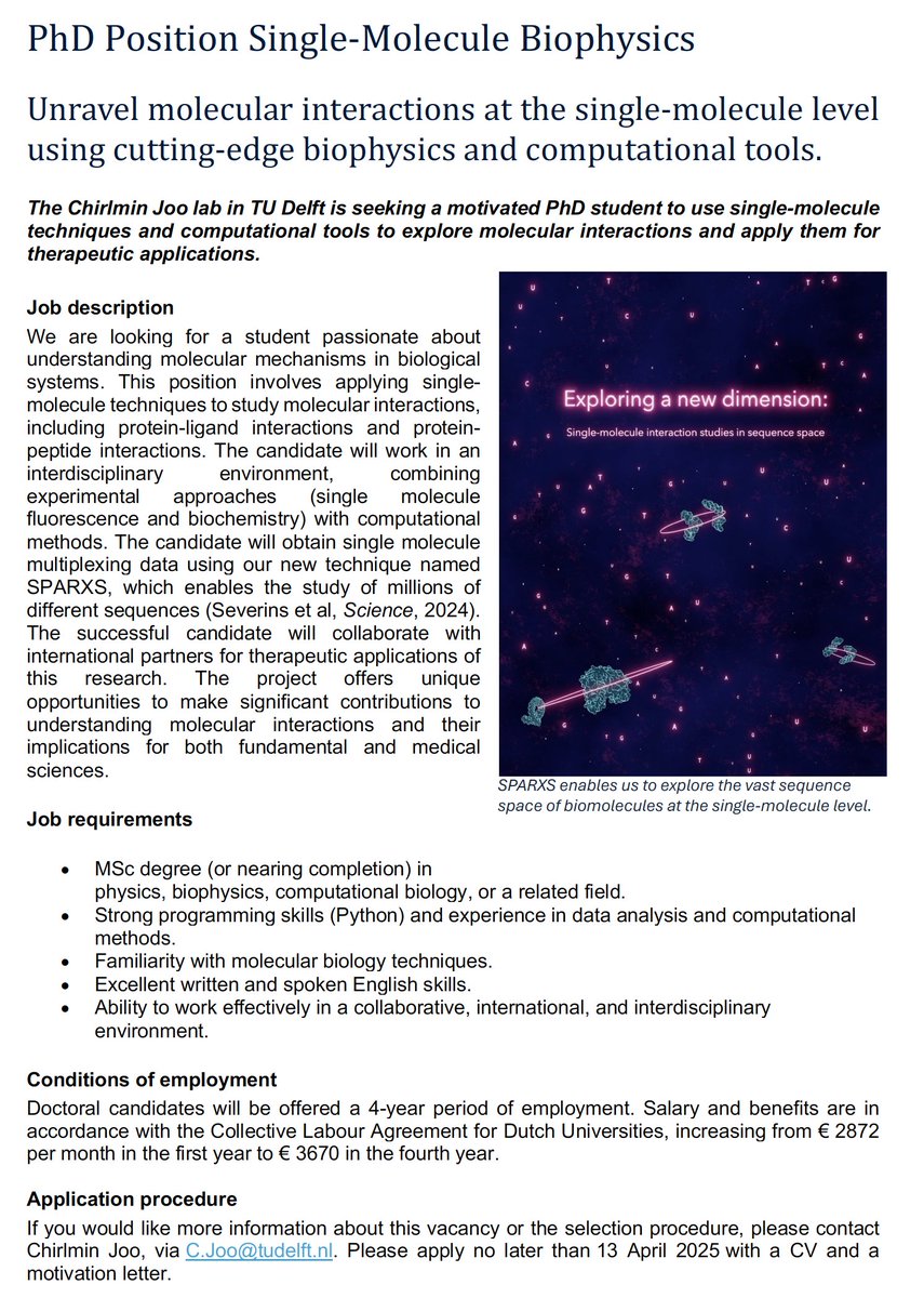 A PhD position is open for this year. A candidate should have a background in programming skills.