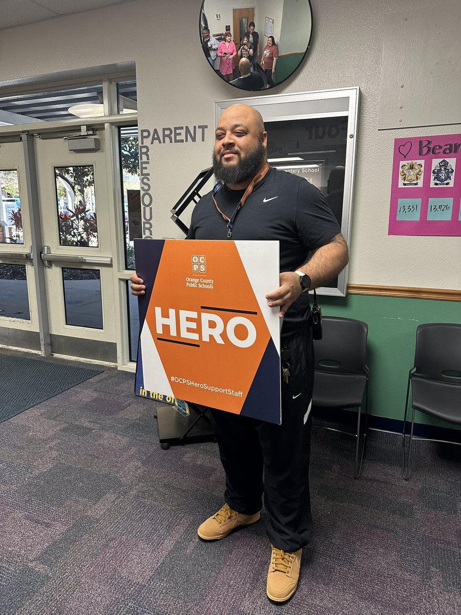 Congrats to our Forever Heroes at Orlo: Ms. Pauline Testman, 4th grade math teacher, and Jacob Irby, Program Assistant-student behavior support 🤩
