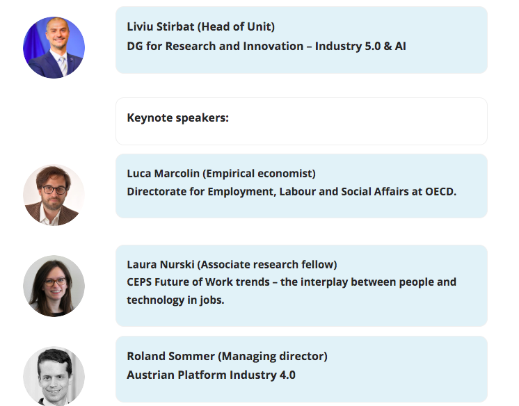 ilaria_armaroli's tweet photo. 📢 Keynote speakers at the Advancing #Industry50 Conference (June 16-17, Leuven) have been added to the webpage.
There's still time (until 21/3) to send an abstract and make your voice heard on worker #participation, trade unions and workplace #innovation
https://t.co/XcdhvPjjzG https://t.co/BcWc78sXyY