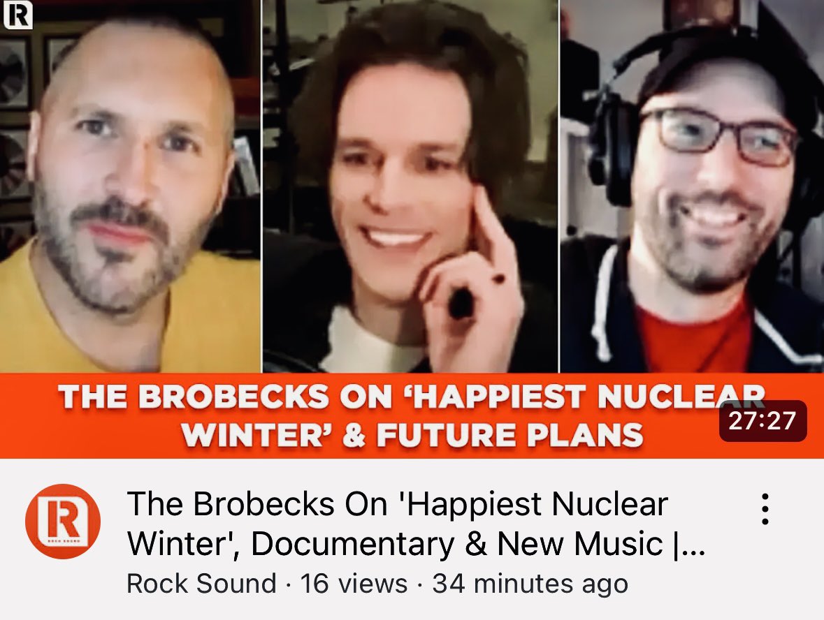 Check out this Brobecks interview with Rocksound Magazine. Also check out the cut on my nose from dropping my phone on it. youtu.be/Td9gWmJKmSE