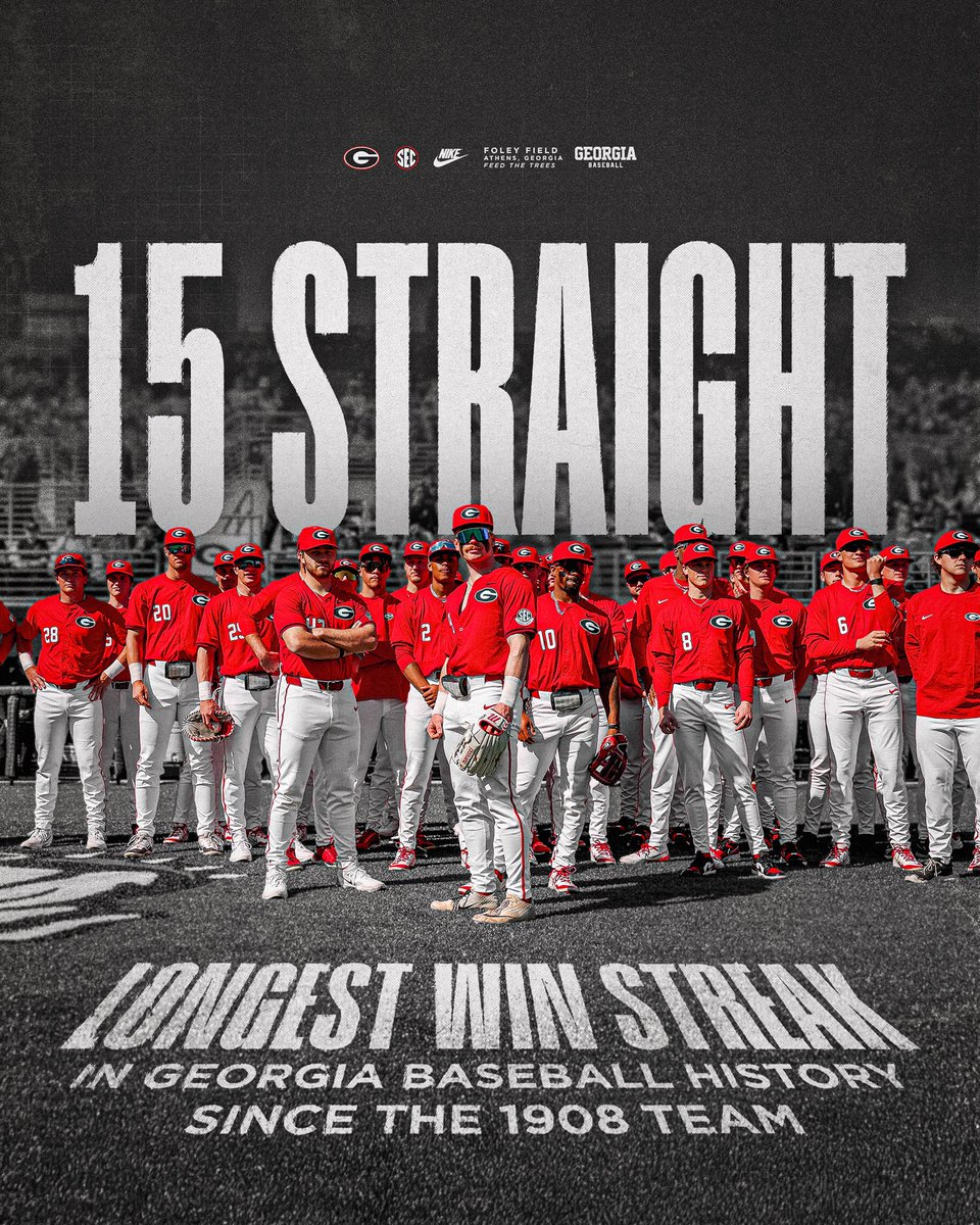𝟏𝟓 𝐒𝐓𝐑𝐀𝐈𝐆𝐇𝐓

#GoDawgs