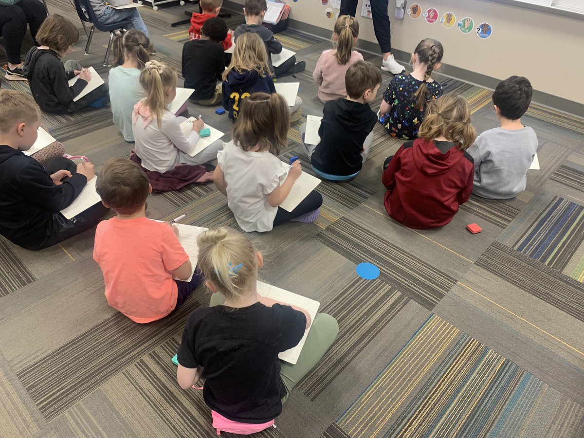 Reviewing digraphs and writing words to start the day in kindergarten.