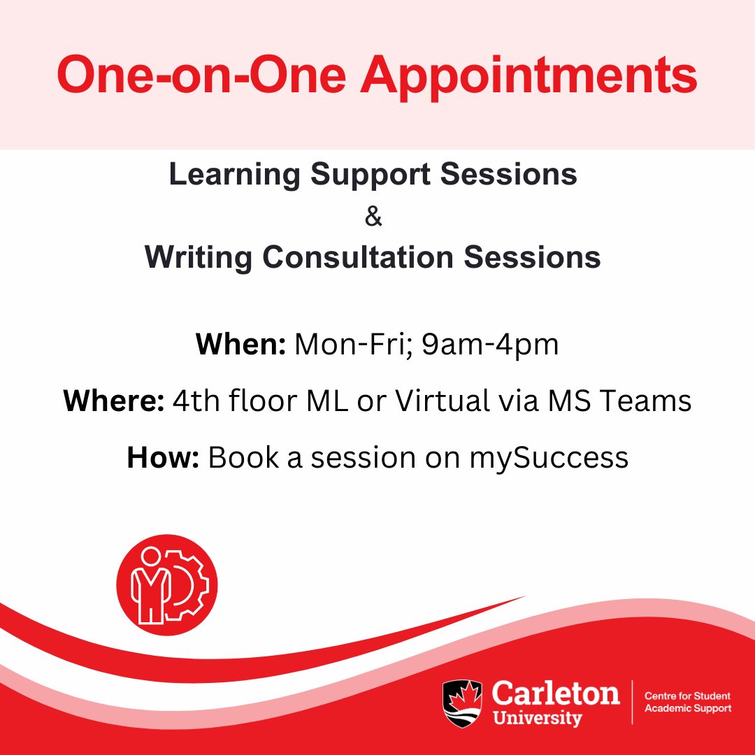 CarletonU_CSAS's tweet image. Book on mysuccess: mysuccess.carleton.ca/login/studentL…