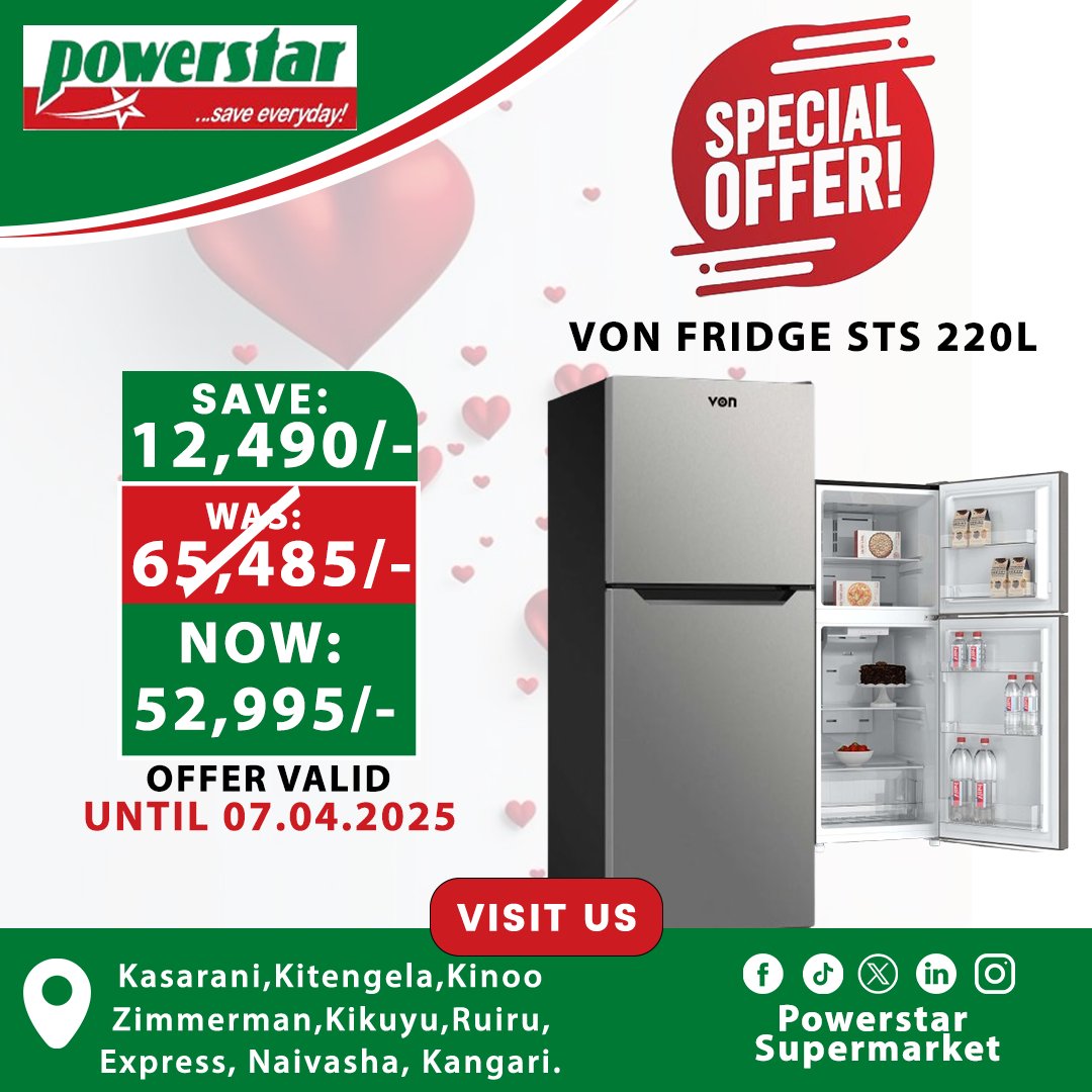 POWERSTAR_KENYA's tweet photo. 🔥 Tuesday = Big Savings! 🛒💰 Get the best deals on Fridges &amp; Cookers today! ❄️🍳 Upgrade &amp; save big! 🚀
#OccupyJesusWinner2 #ElonMusk #EmbraceThisRevival https://t.co/sB2giGL4wM