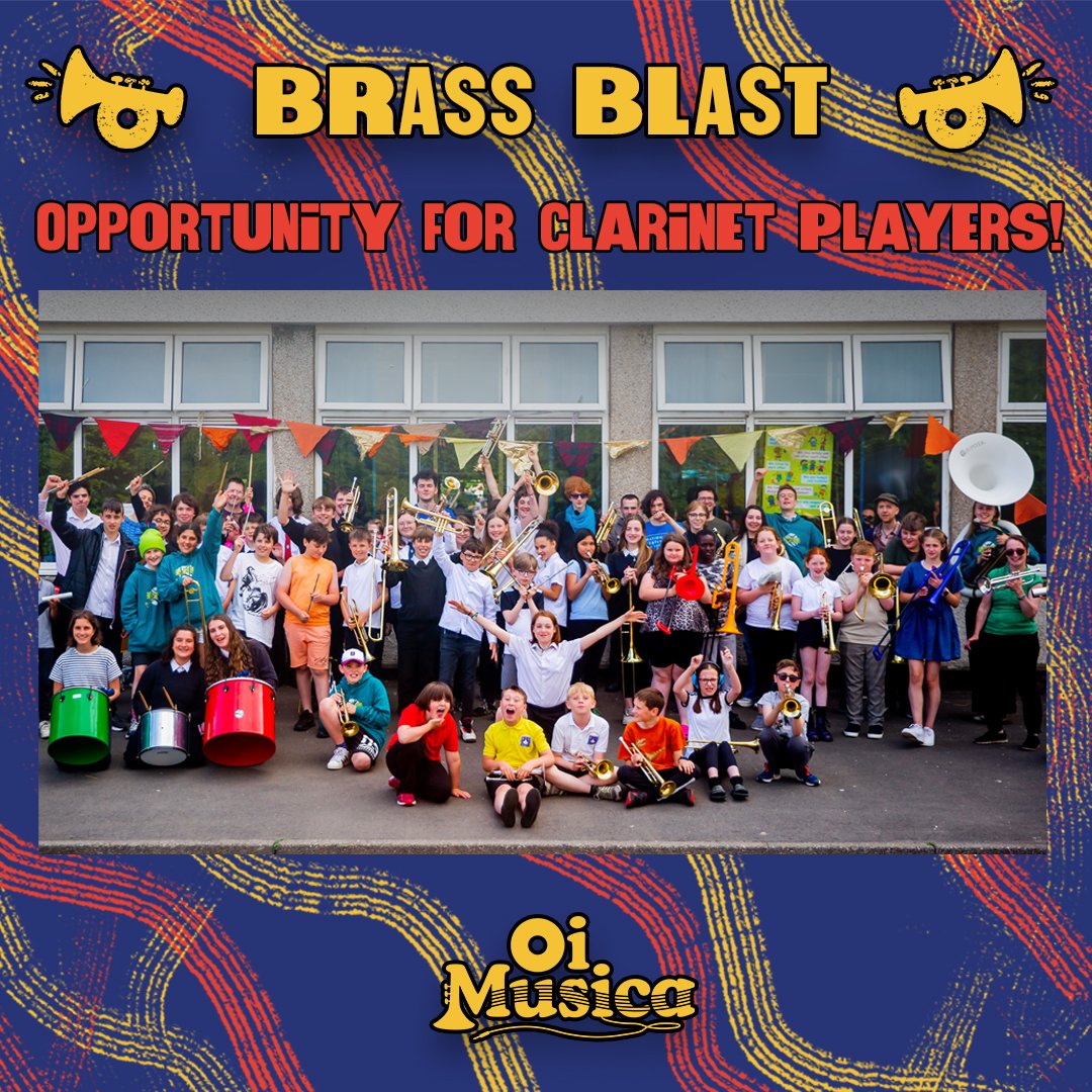Oi Musica (@oi_musica) on Twitter photo 🎺 Brass Blast is looking for clarinet players! 🎶
Ages 9+ | All levels welcome | Tuesdays after school @ Edinburgh College (Milton Rd)
Come for a visit before signing up! 🎵
📩 programme@oimusica.co.uk
🔗 oimusica.co.uk/brass-blast
Spread the word! 😊 🎺 Brass Blast is looking for clarinet players! 🎶
Ages 9+ | All levels welcome | Tuesdays after school @ Edinburgh College (Milton Rd)
Come for a visit before signing up! 🎵
📩 programme@oimusica.co.uk
🔗 oimusica.co.uk/brass-blast
Spread the word! 😊