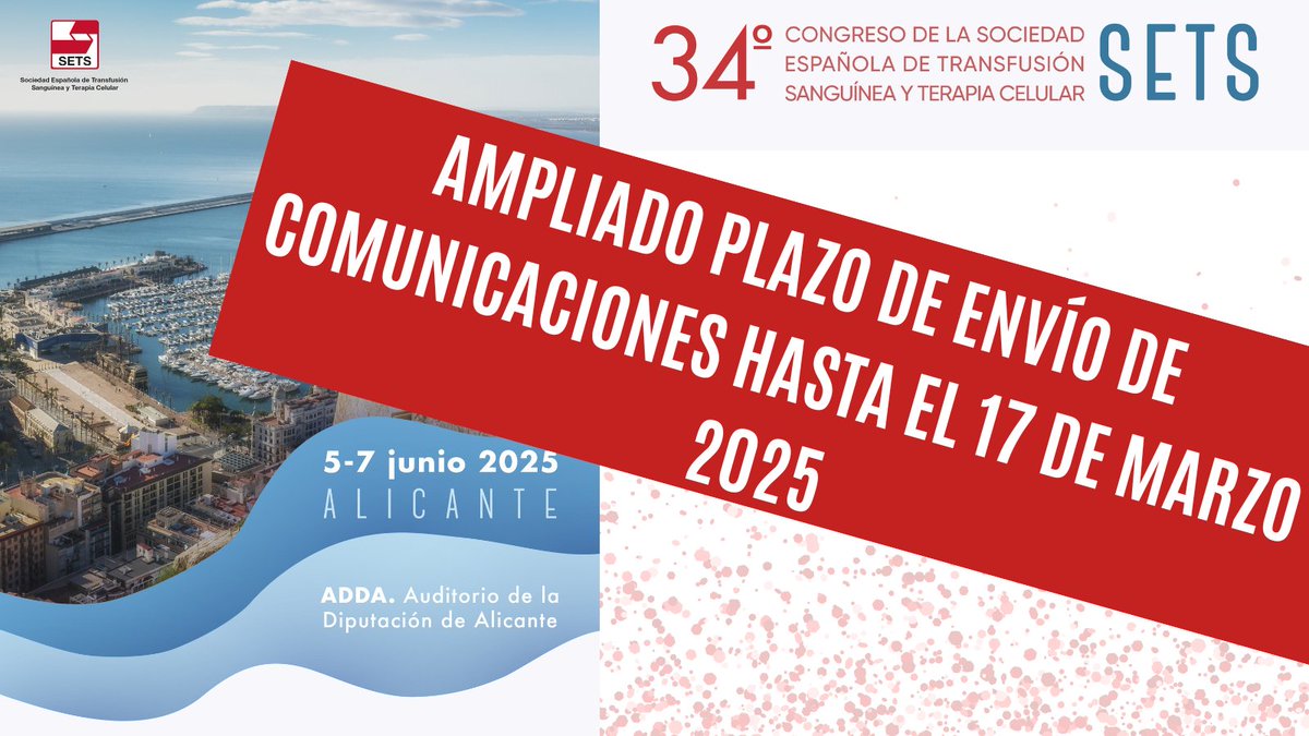 🚨¡Ampliado el plazo de envío de comunicaciones para #SETS2025 hasta el 17 de marzo de 2025!🔜
⌛️Todavía tenéis 1 SEMANA para enviar las vuestras. ¡No pierdas la oportunidad y envía la tuya a través del siguiente enlace!
🔗sets2025.com/comunicaciones/