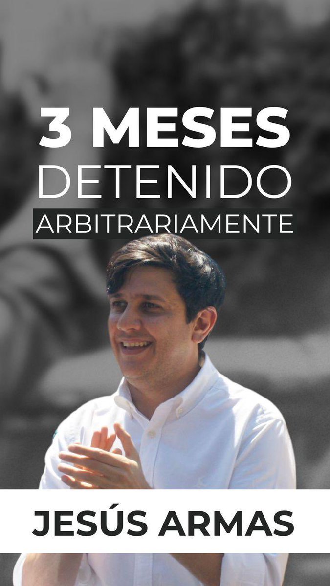 Sairam Rivas (@sairamrivas) on Twitter photo ‼️Hoy se cumplen tres meses del secuestro de <a href="/jesusarmasccs/">Jesús Armas</a>.
Han sido tres meses de injusticia, desaparición forzada, torturas y aislamiento en El Helicoide.
El 10 de diciembre, fue interceptado por hombres encapuchados.
Lo llevaron a una casa clandestina del Sebin y lo ‼️Hoy se cumplen tres meses del secuestro de <a href="/jesusarmasccs/">Jesús Armas</a>.
Han sido tres meses de injusticia, desaparición forzada, torturas y aislamiento en El Helicoide.
El 10 de diciembre, fue interceptado por hombres encapuchados.
Lo llevaron a una casa clandestina del Sebin y lo