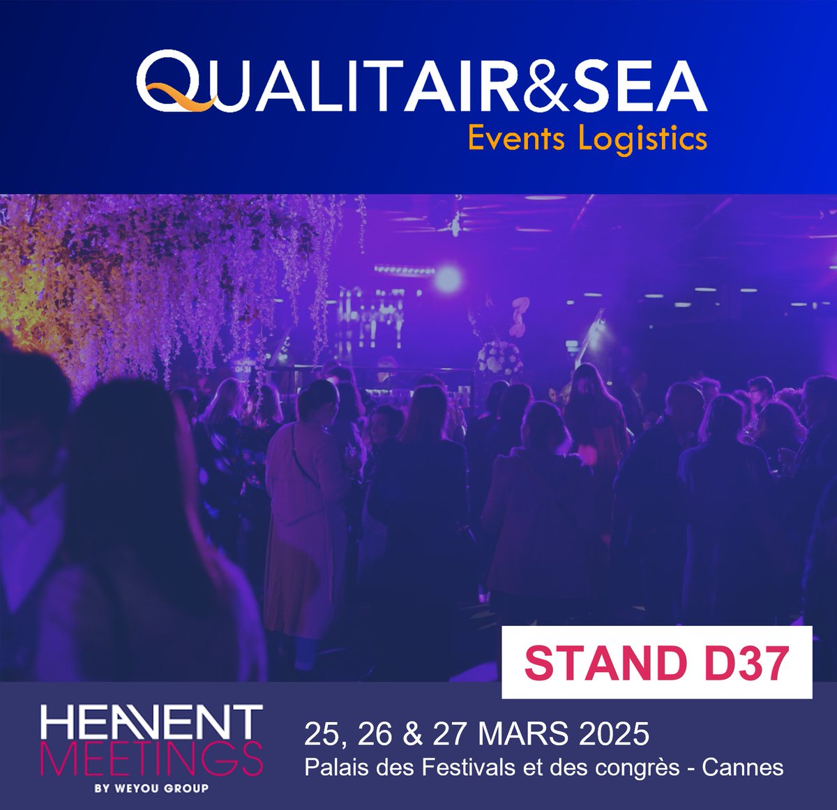 Salon Heavent Meetings : SAVE THE DATE 🔥La division #Events #Logistics de <a href="/QUALITAIRSEA/">QUALITAIR&SEA</a> <a href="/DIMOTRANS/">Luigi Muci</a> Group au cœur de l'événement ! Retrouvez nos experts : Eric ABBALLE Directeur des transports événementiels et Gregory Swire Directeur des ventes #Overseas au stand D37.