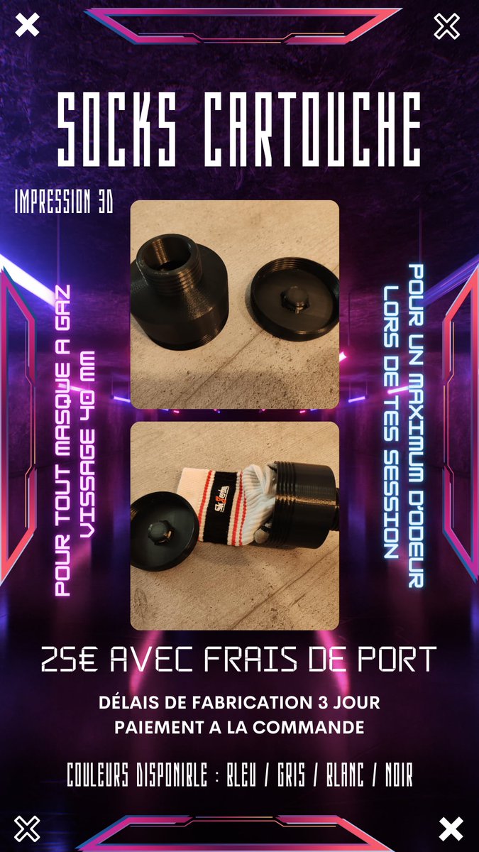 Gas mask sock cartridge screw  40mm 🧦🔥

25€ with shipping costs in France

30€ with shipping costs in Europe